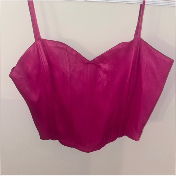 Zara Pink Bustier Crop Top - Size Small - Picture 3 of 4